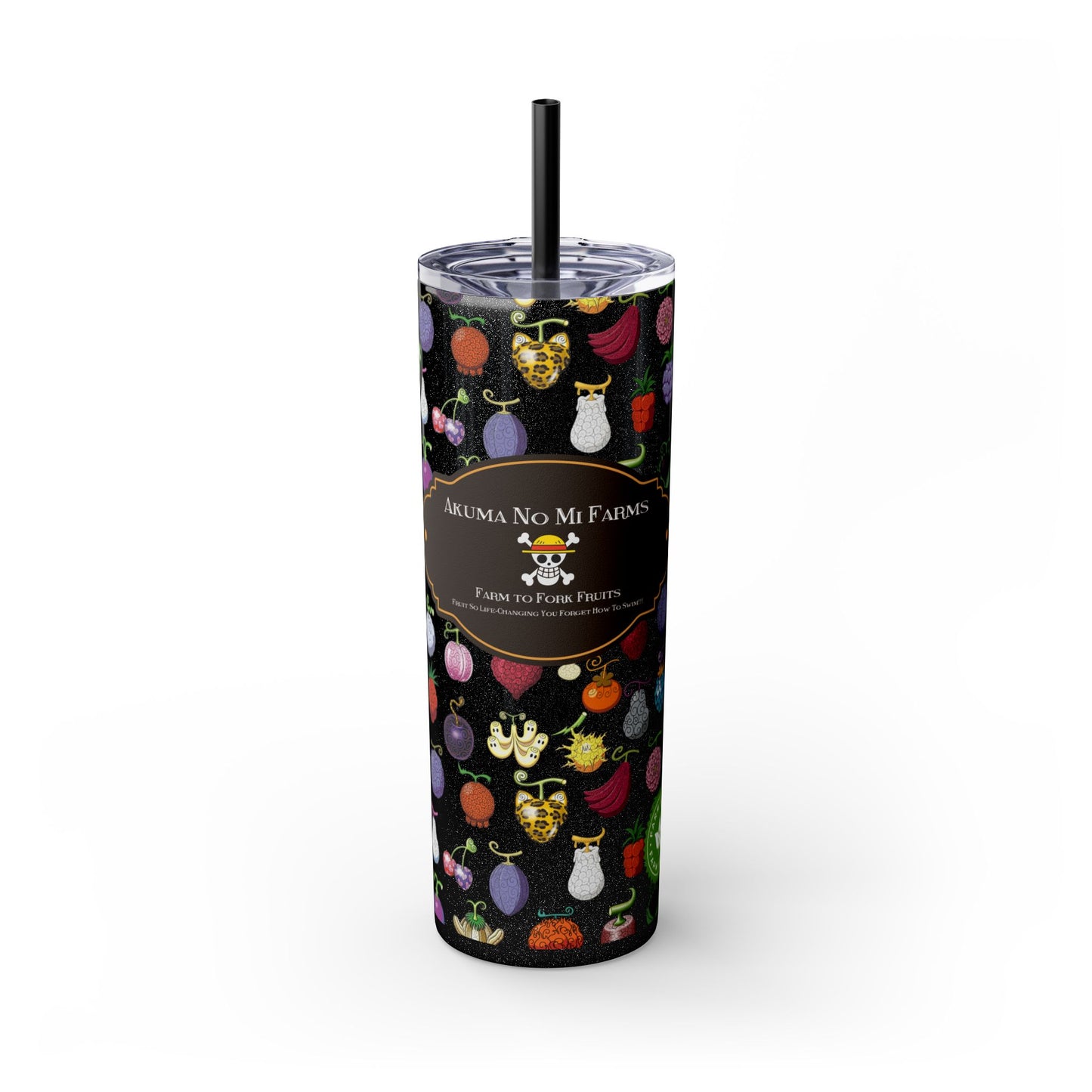 One Piece - Organic Devil Fruit 20oz Skinny Tumbler with Straw