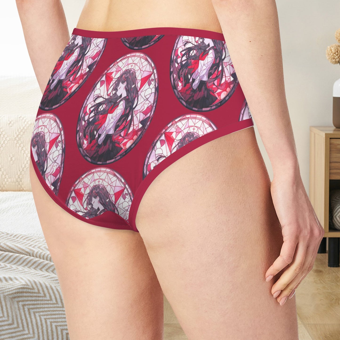 Sailor Moon - Stained Glass Sailor Mars Women's Mid Rise Red Underwear