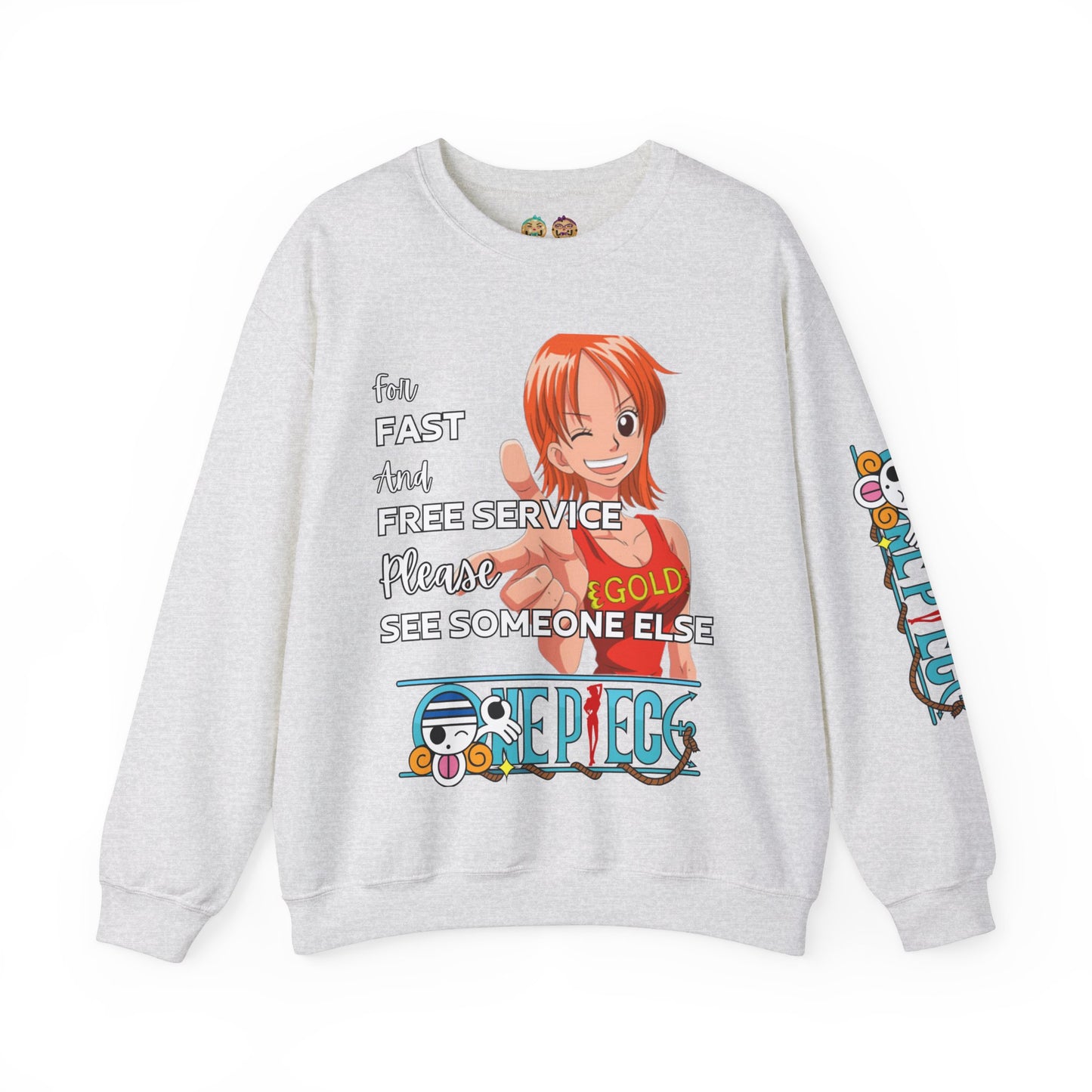 One Piece - Fast and Free Service Unisex Heavy Blend™ Crewneck Sweatshirt