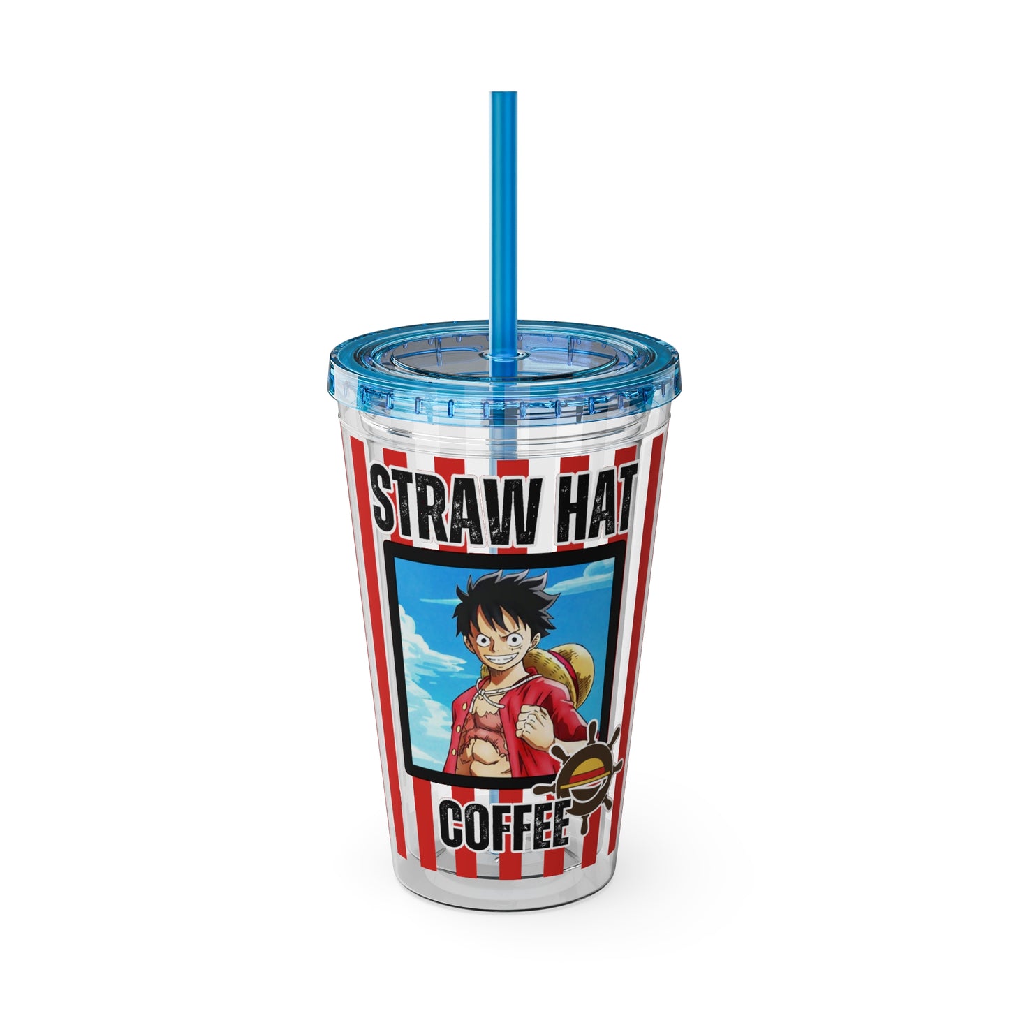 Straw Hat Coffee - Captain Luffy Sunsplash Tumbler with Straw, 16oz