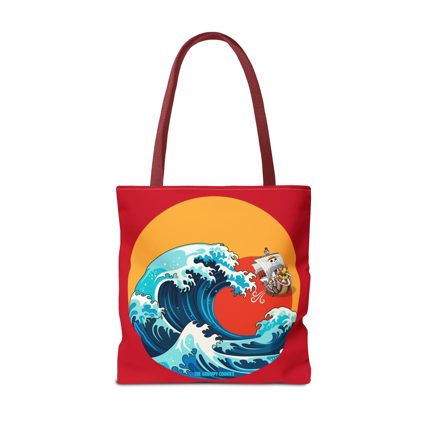 One Piece - Riding the Wave Dark Red Tote Bag