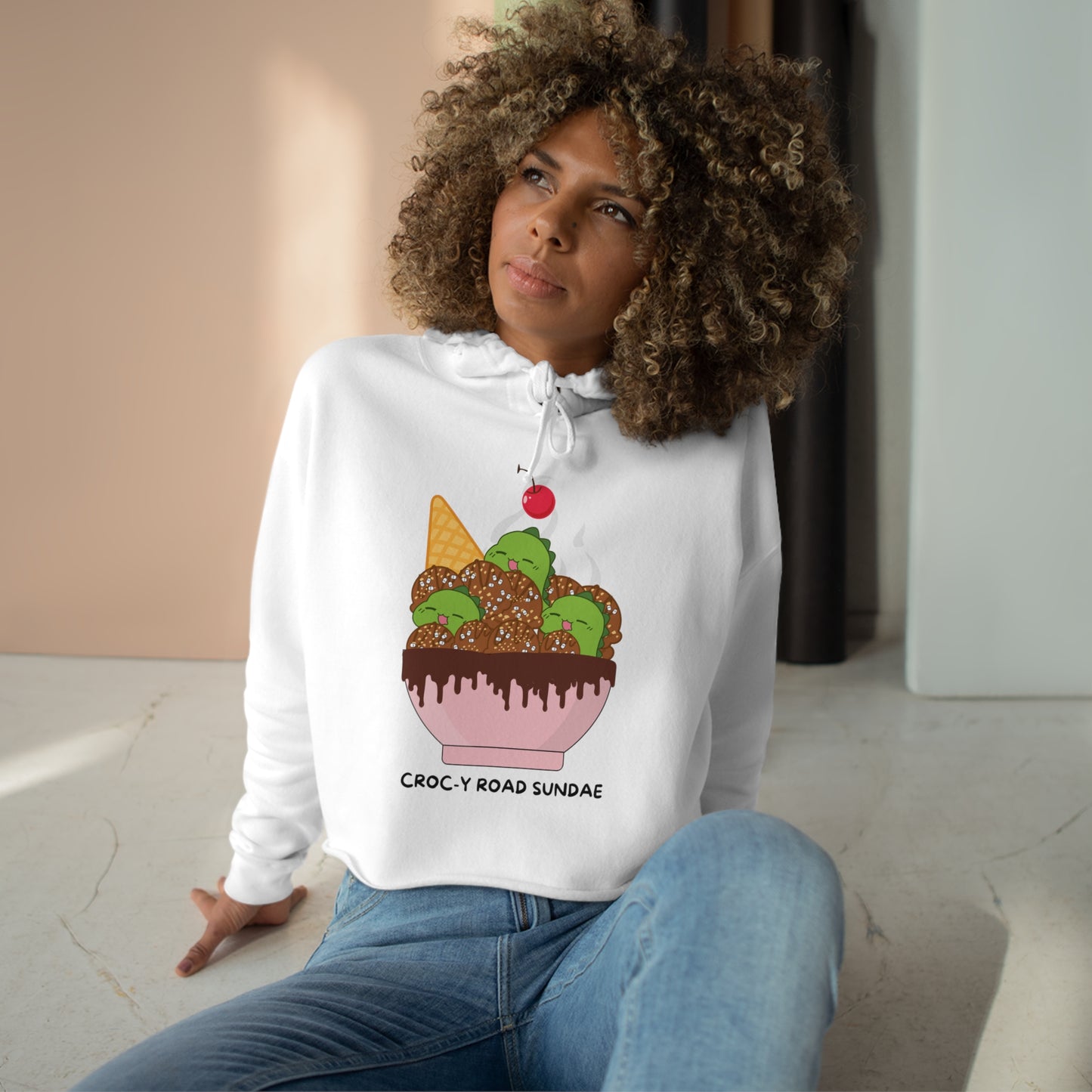 The Grumpy Cookies - Croc-y Road Sundae Crop Hoodie