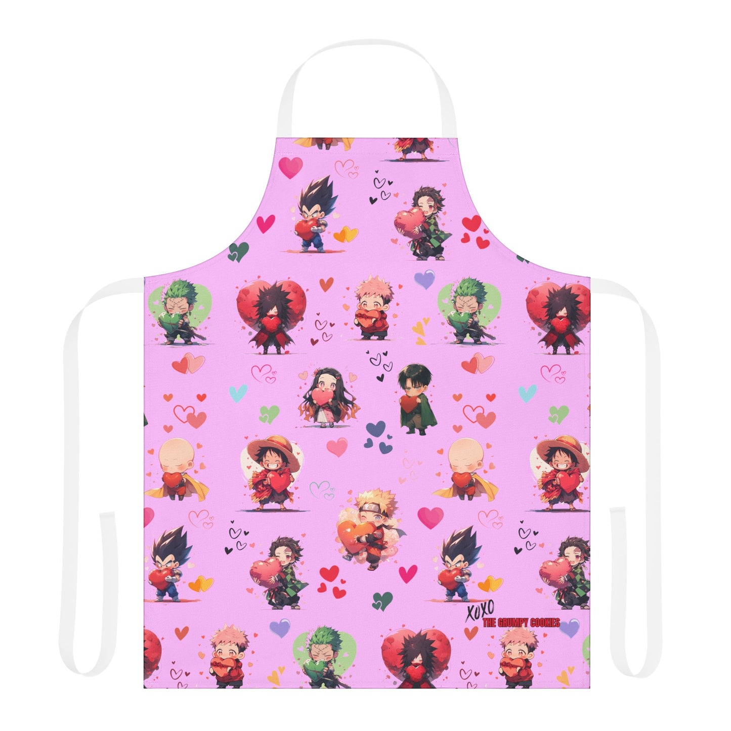 Chibi Anime Friends - Lotsa Love Pink Graphic Kitchen Apron