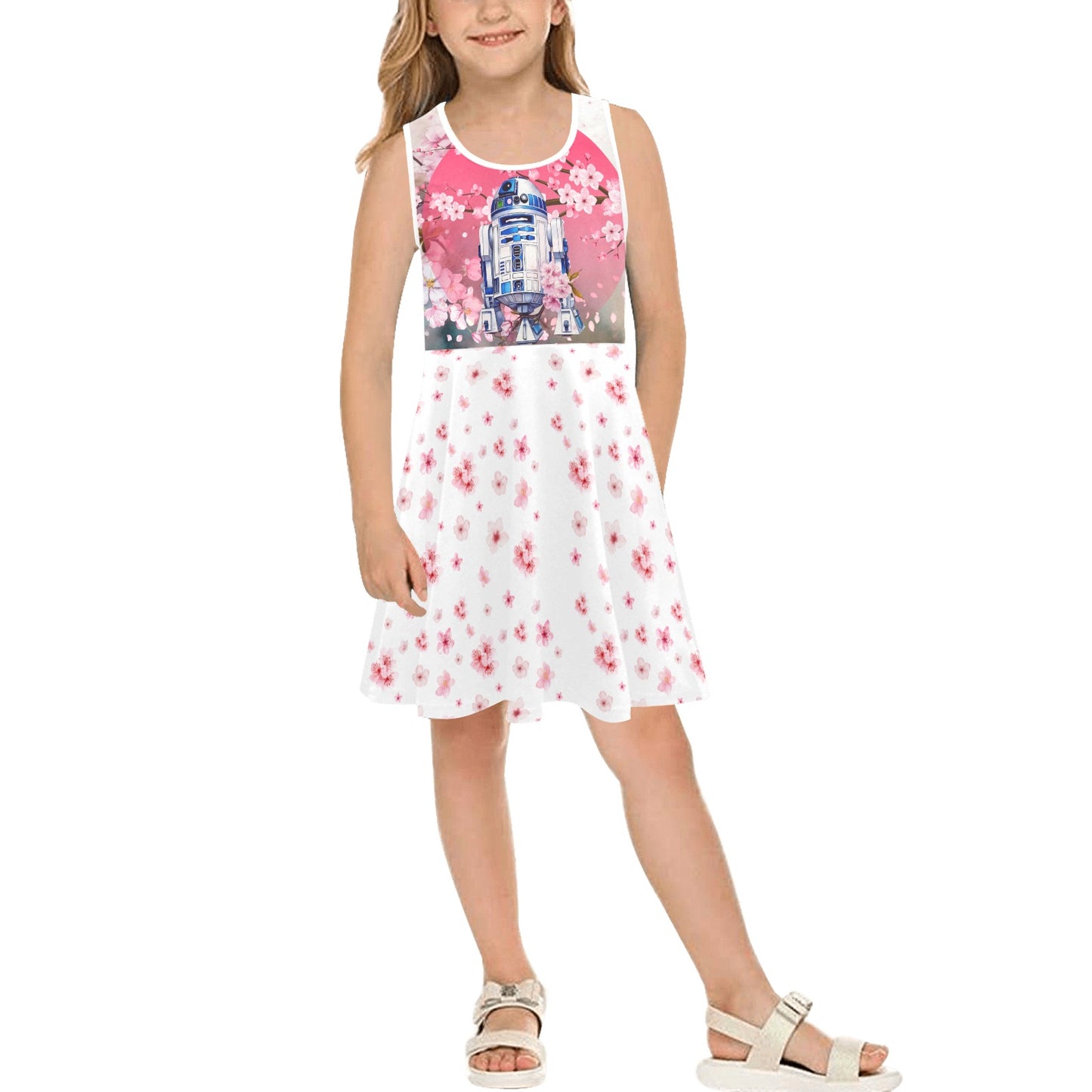 Star Wars - Cherry Blossom R2D2 Girl's Sleeveless Sundress