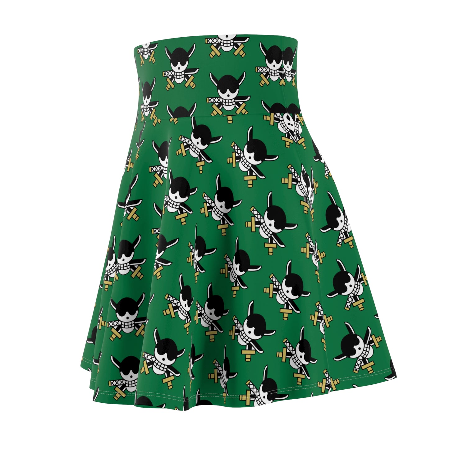 One Piece - Zoro's Jolly Roger Women's Skater Black Skirt
