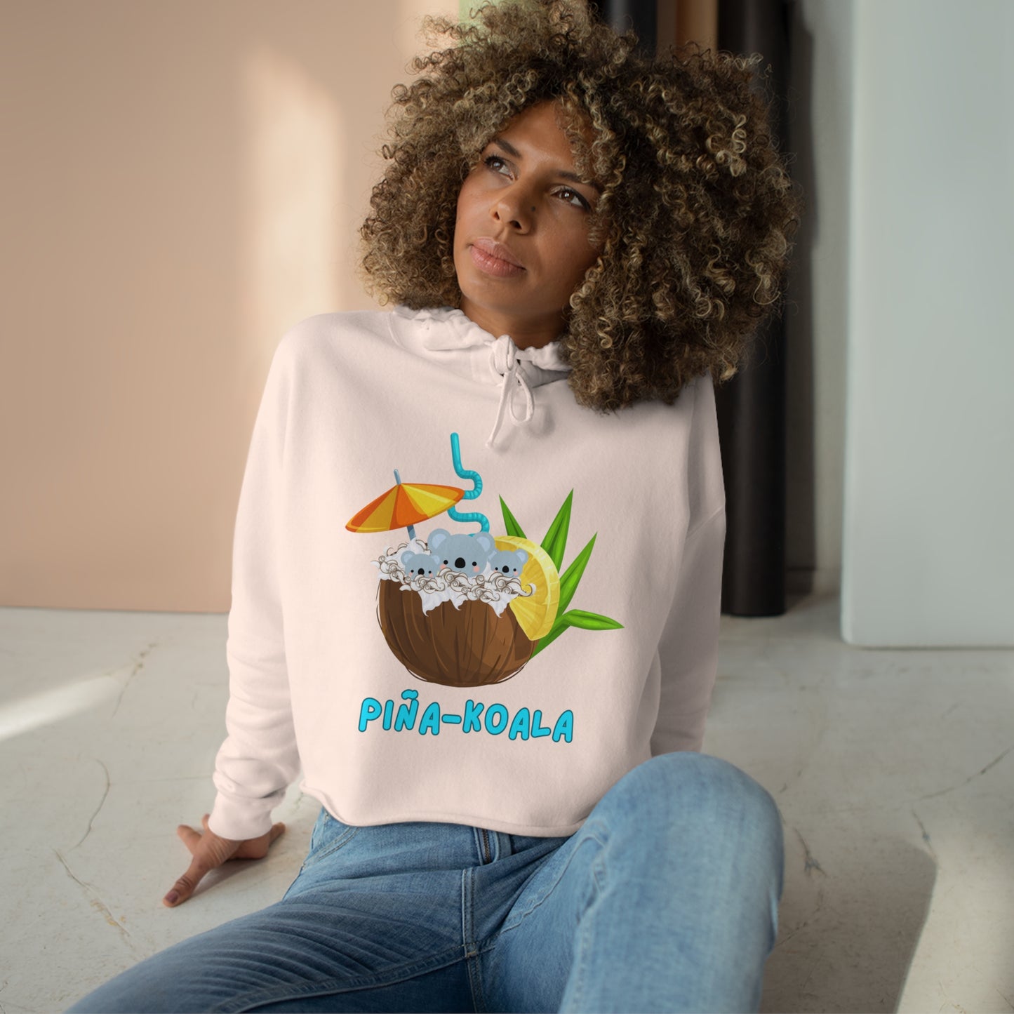 The Grumpy Cookies - Pina Koala Crop Hoodie