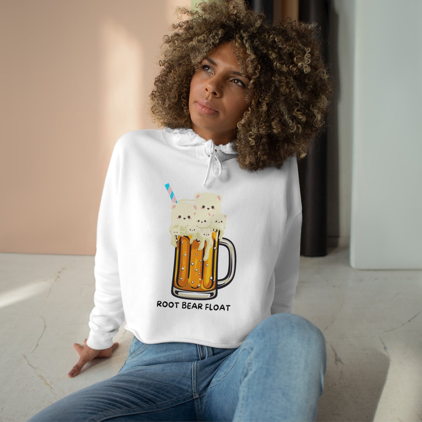 The Grumpy Cookies - Root Bear Float Crop Hoodie