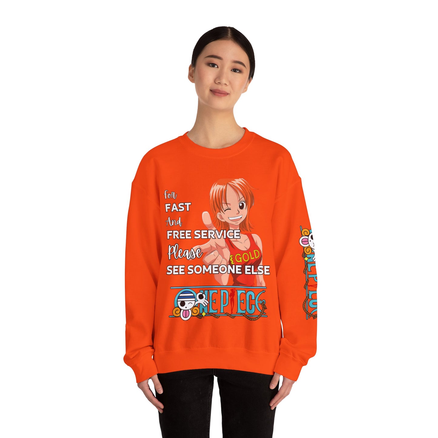 One Piece - Fast and Free Service Unisex Heavy Blend™ Crewneck Sweatshirt