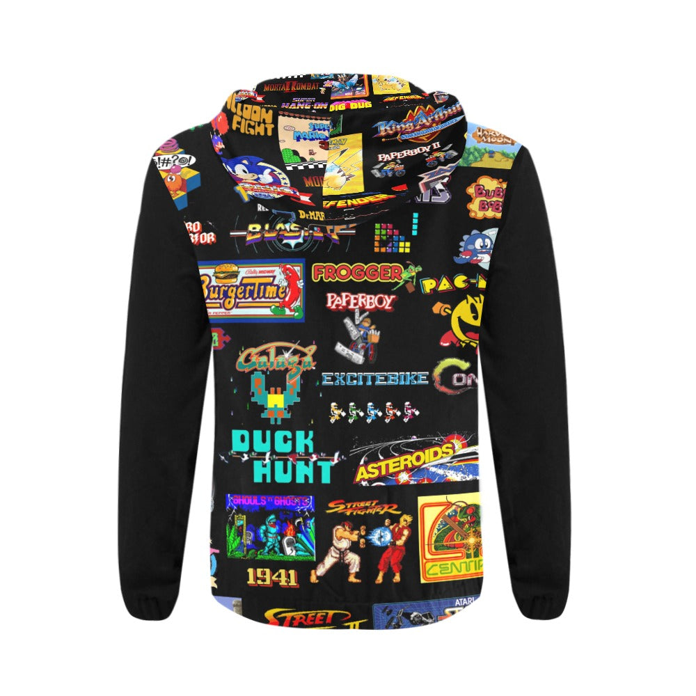 The Grumpy Cookies - Old School Gamer Men's All Over Print Full Zip Hoodie