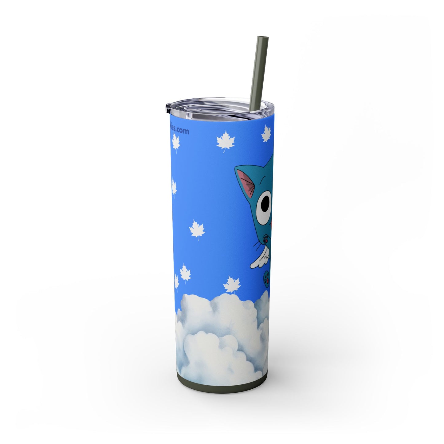 Fairy Tail - Happy As Can Be Skinny Tumbler with Straw, 20oz
