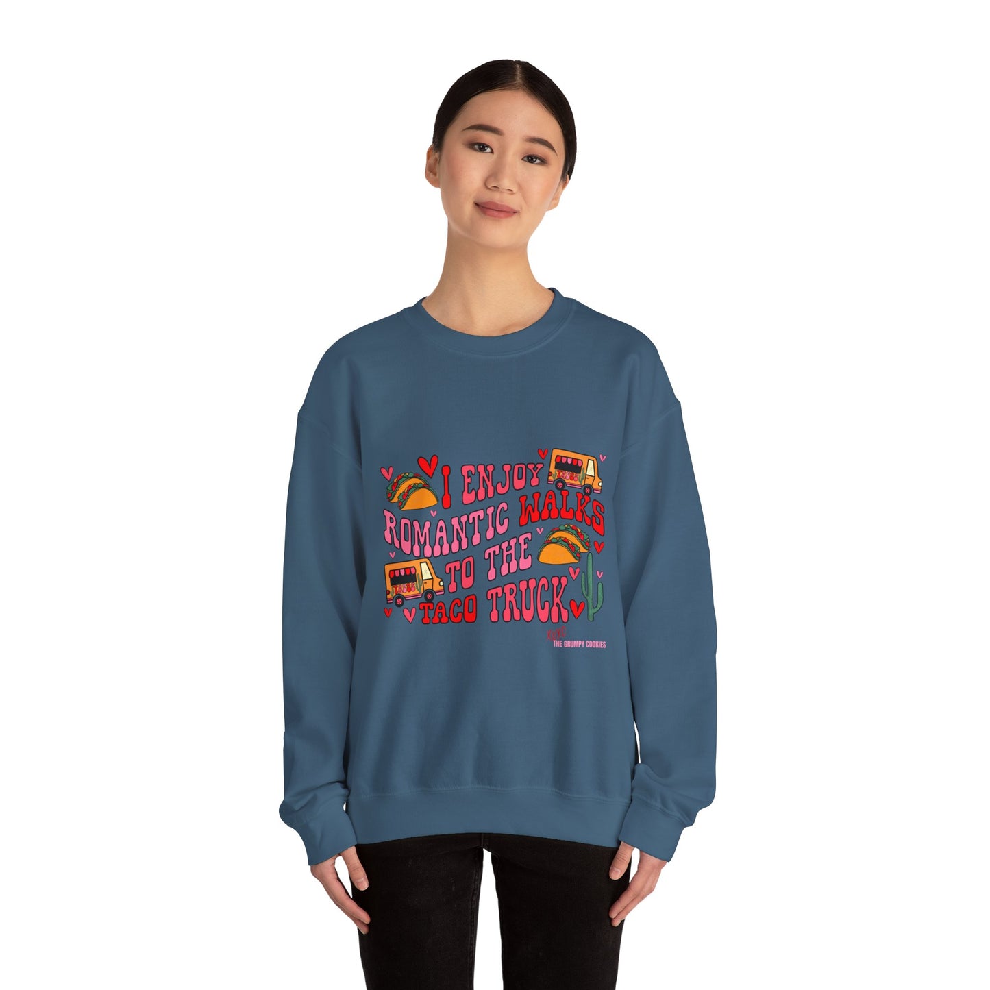 The Grumpy Cookies - Romance = Tacos Unisex Heavy Blend™ Crewneck Sweatshirt
