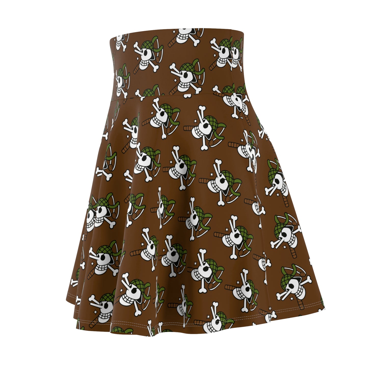 One Piece - Usopp's Jolly Roger Women's Skater Brown Skirt