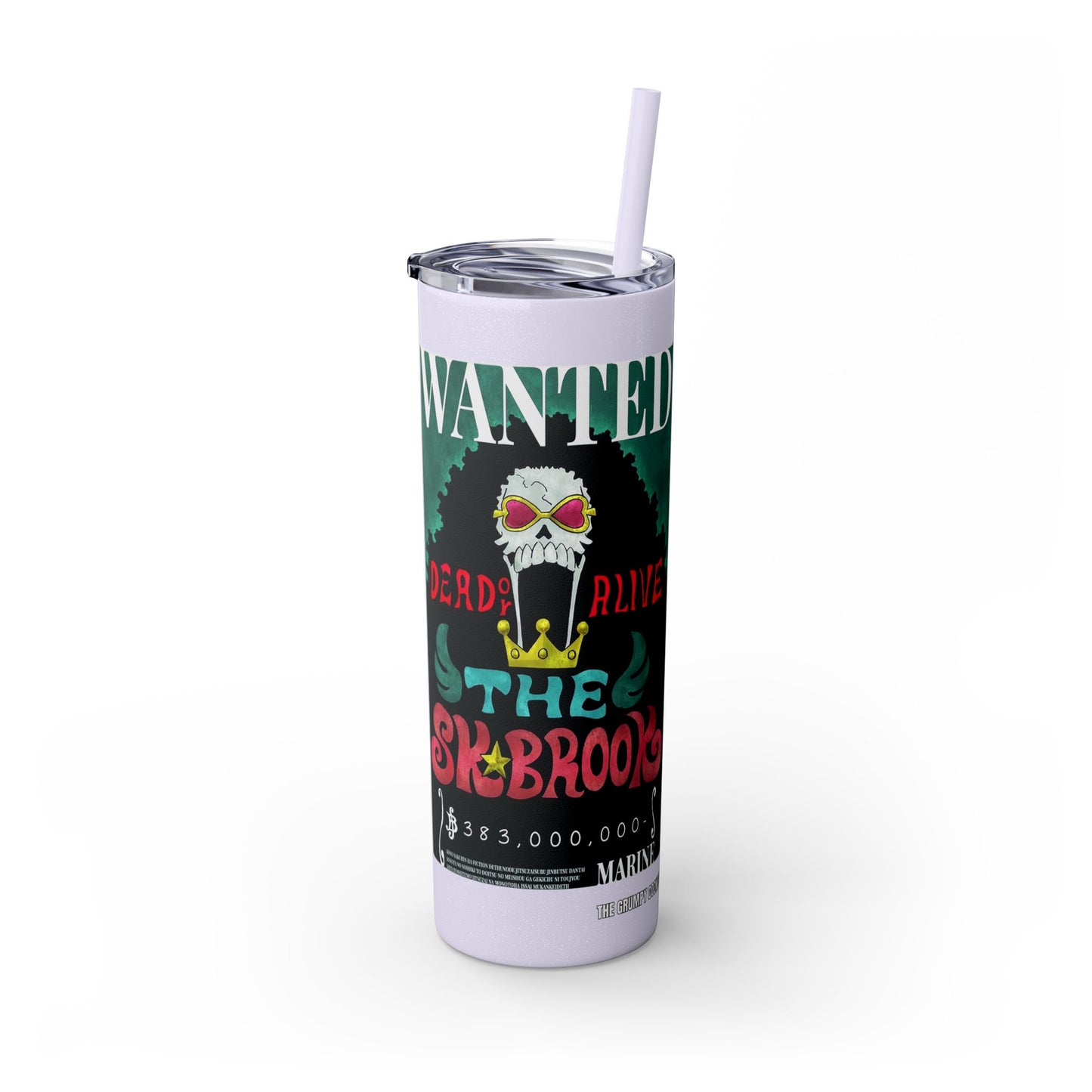 One Piece - Brook Wanted Poster Tumbler with Straw, 20oz