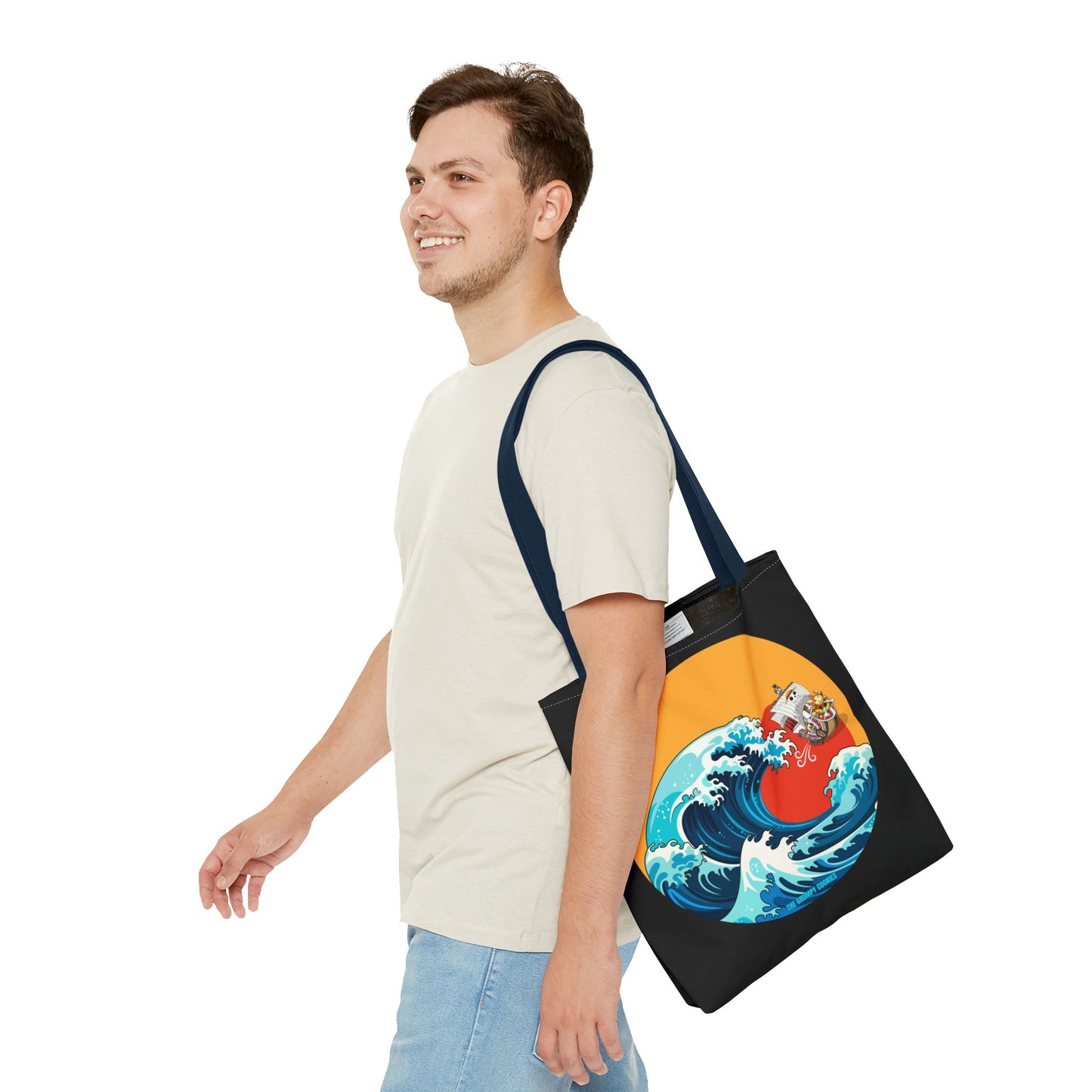 One Piece - Riding the Wave Black Tote Bag