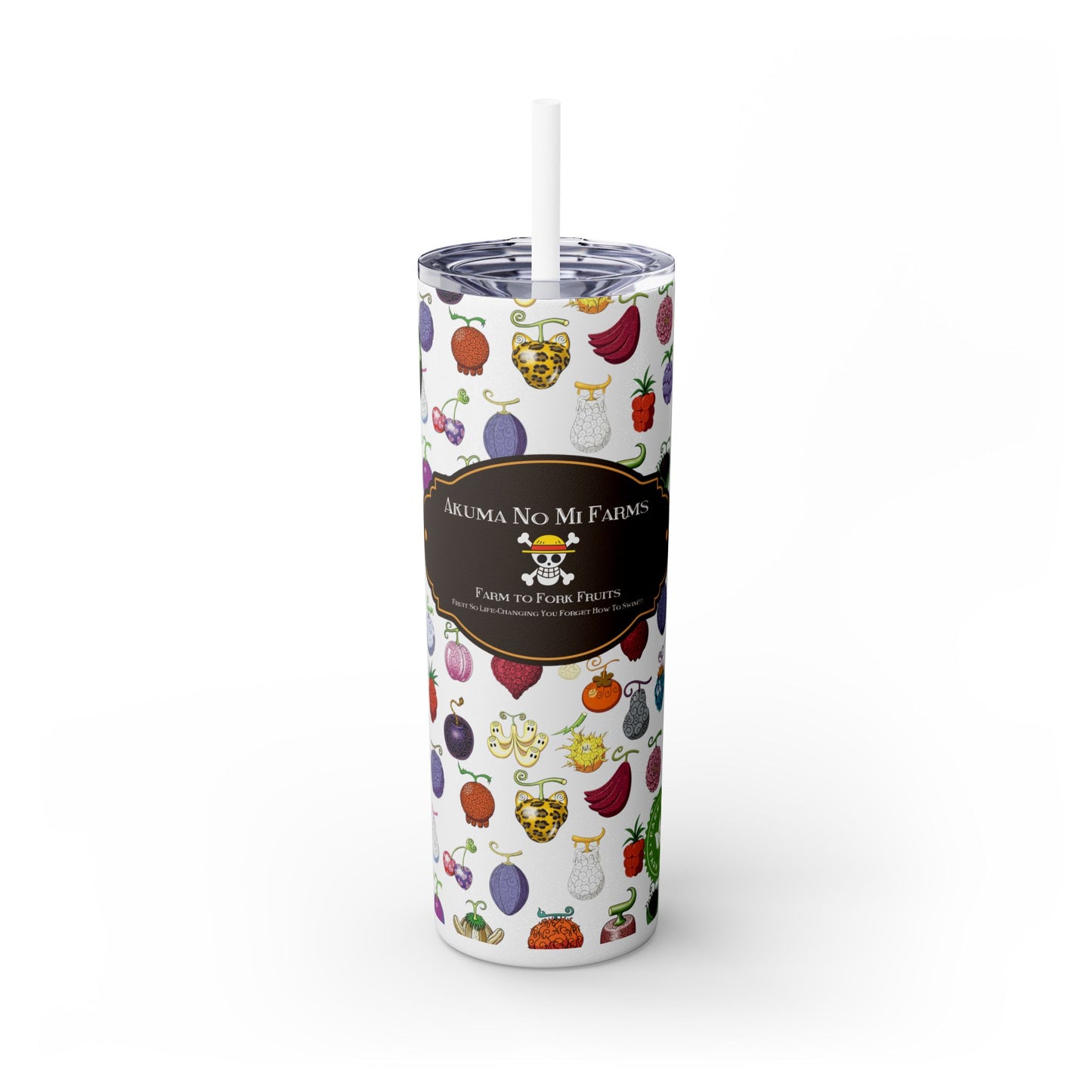 One Piece - Organic Devil Fruit 20oz Skinny Tumbler with Straw
