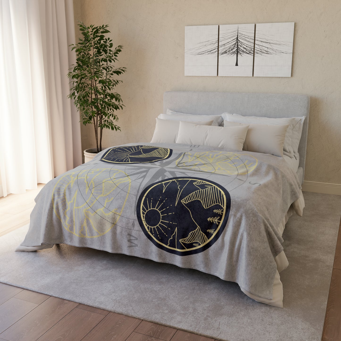 The Grumpy Cookies - Compass Polyester Blanket