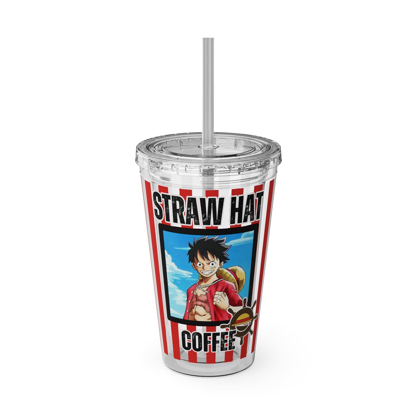 Straw Hat Coffee - Captain Luffy Sunsplash Tumbler with Straw, 16oz