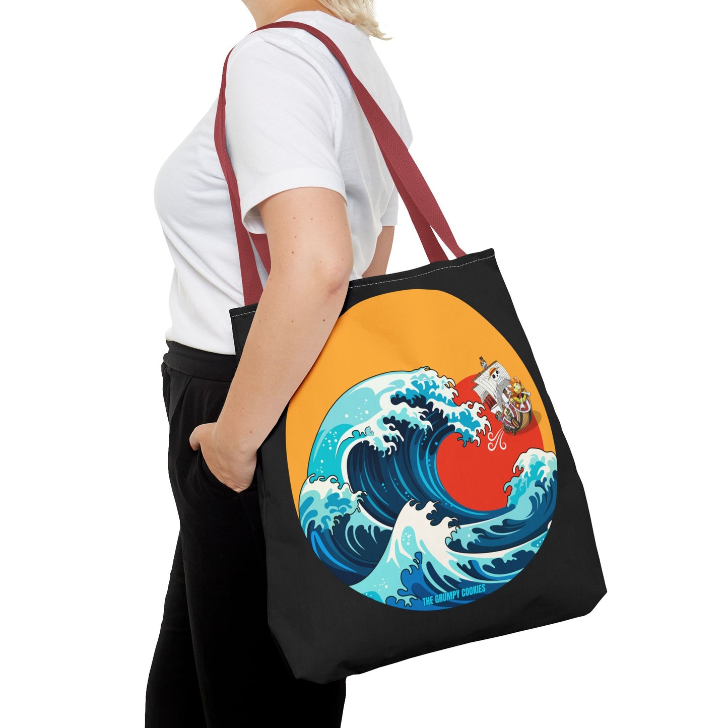 One Piece - Riding the Wave Black Tote Bag