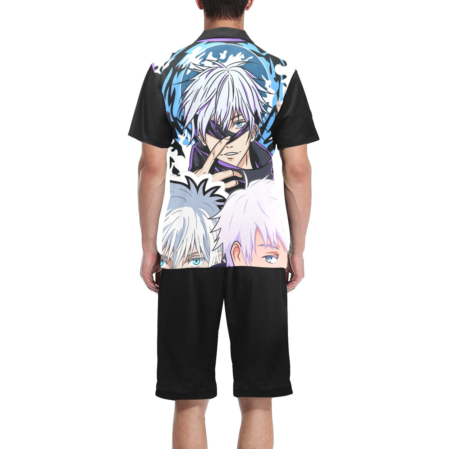 Jujutsu Kaisen - Peek-A-Boo Gojo Men's V-Neck Short Pajama Set