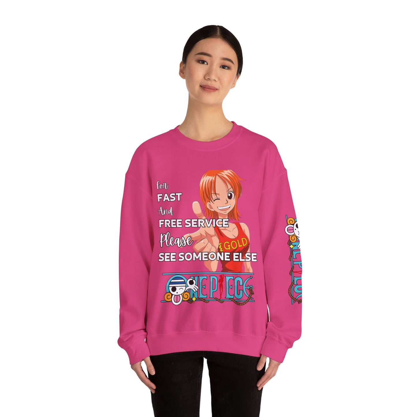 One Piece - Fast and Free Service Unisex Heavy Blend™ Crewneck Sweatshirt