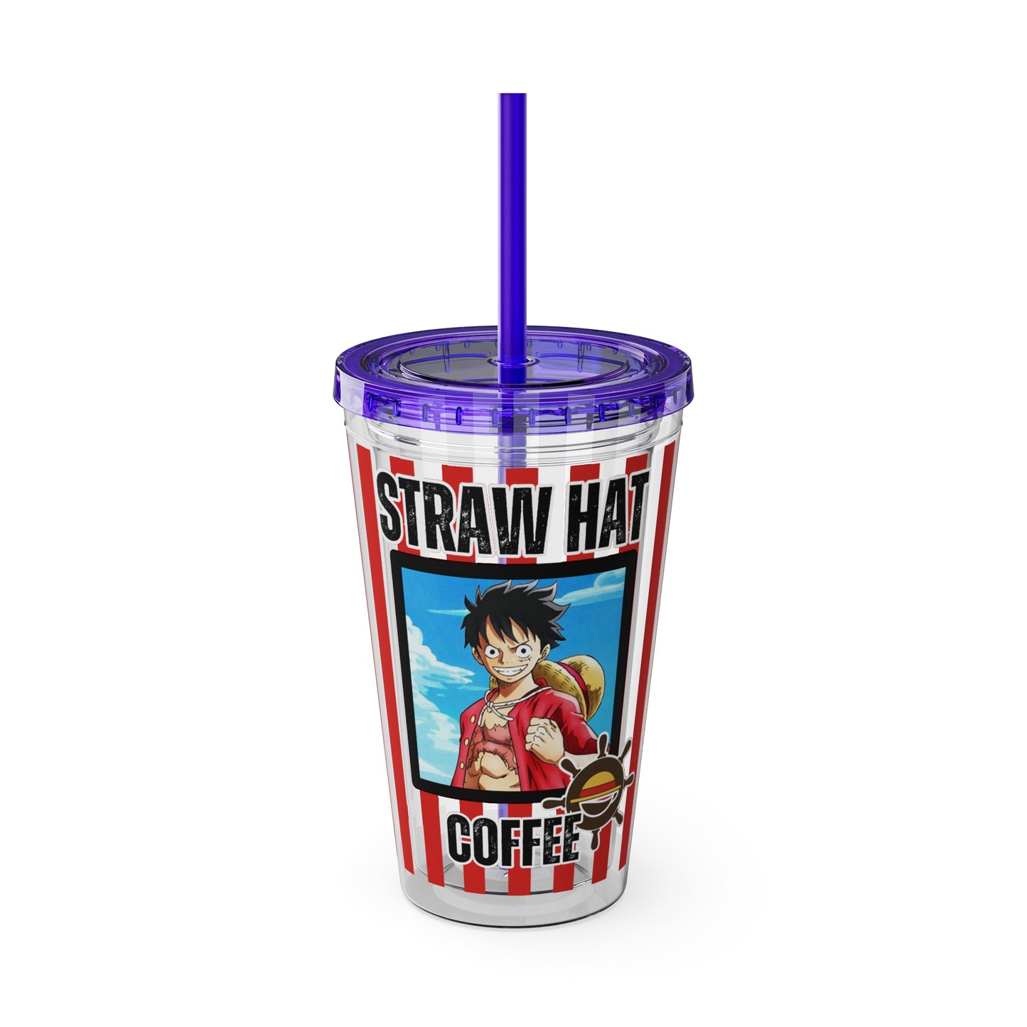Straw Hat Coffee - Captain Luffy Sunsplash Tumbler with Straw, 16oz