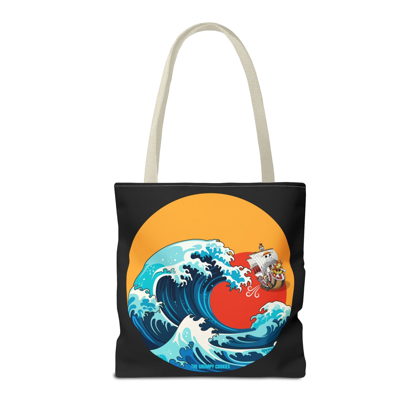 One Piece - Riding the Wave Black Tote Bag