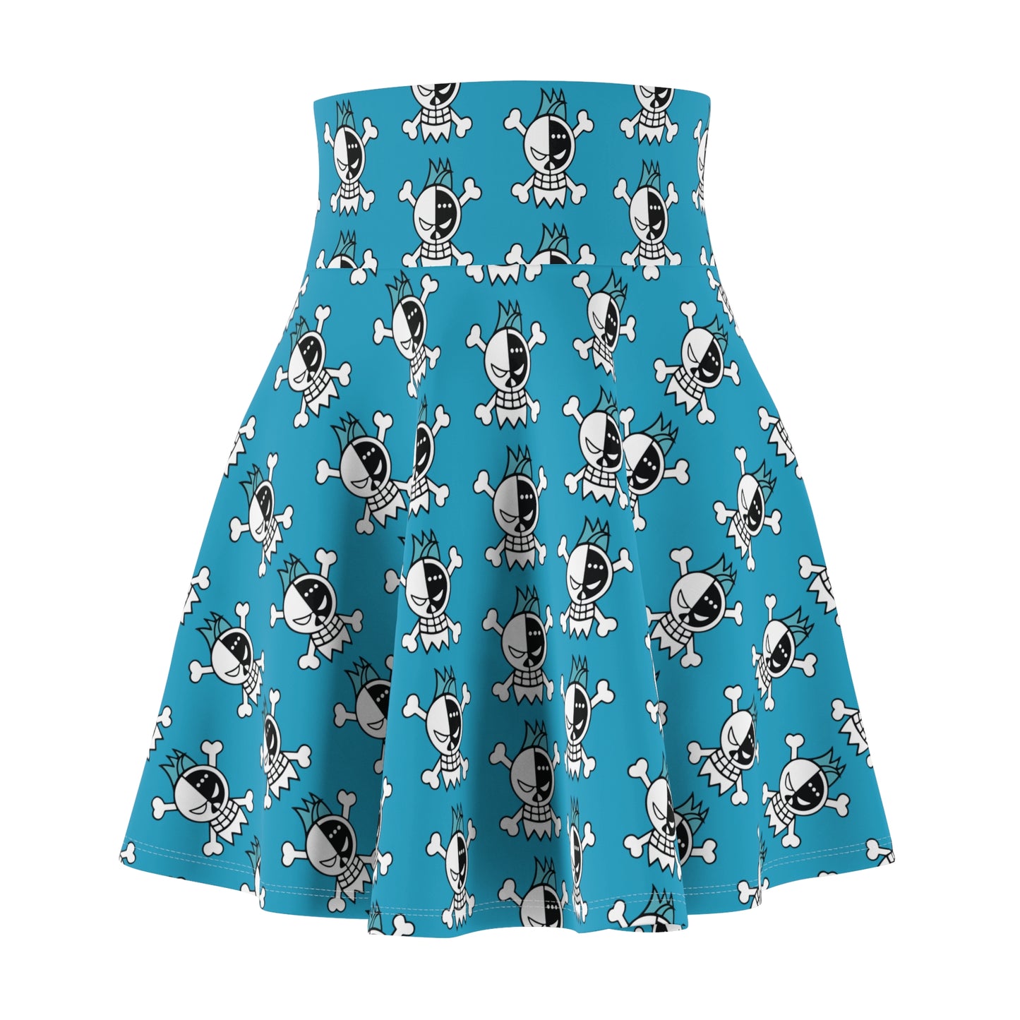 One Piece - Franky's Jolly Roger Women's Skater Turquoise Skirt