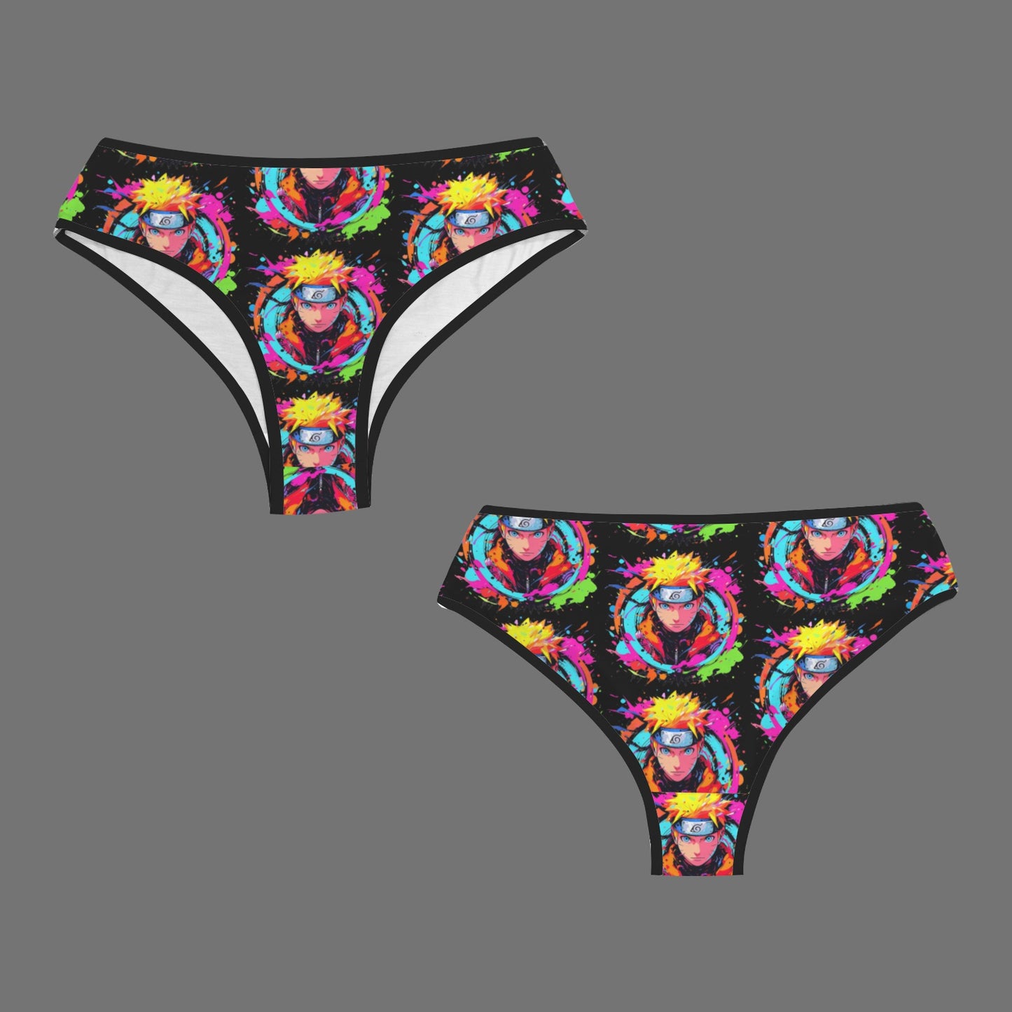 Naruto - Technicolor Naruto Women's Mid Rise Black Underwear