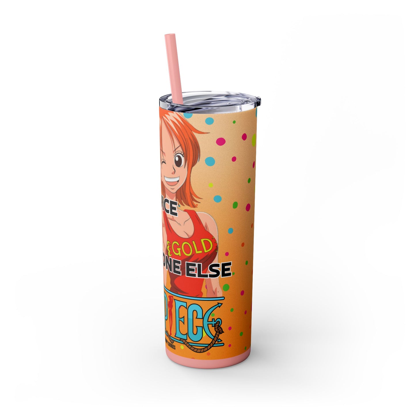 One Piece - Fast and Free Service Skinny Tumbler with Straw, 20oz