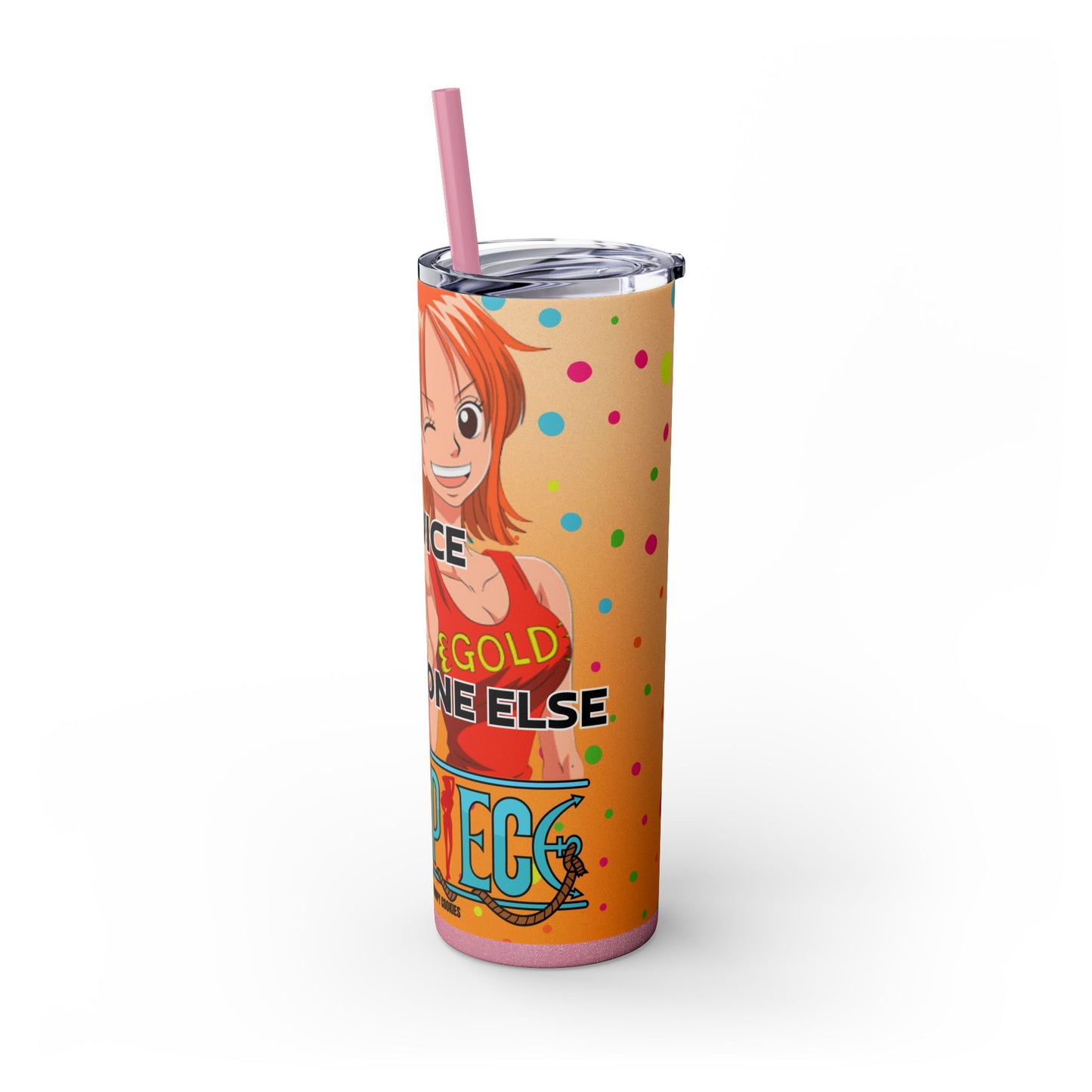 One Piece - Fast and Free Service Skinny Tumbler with Straw, 20oz