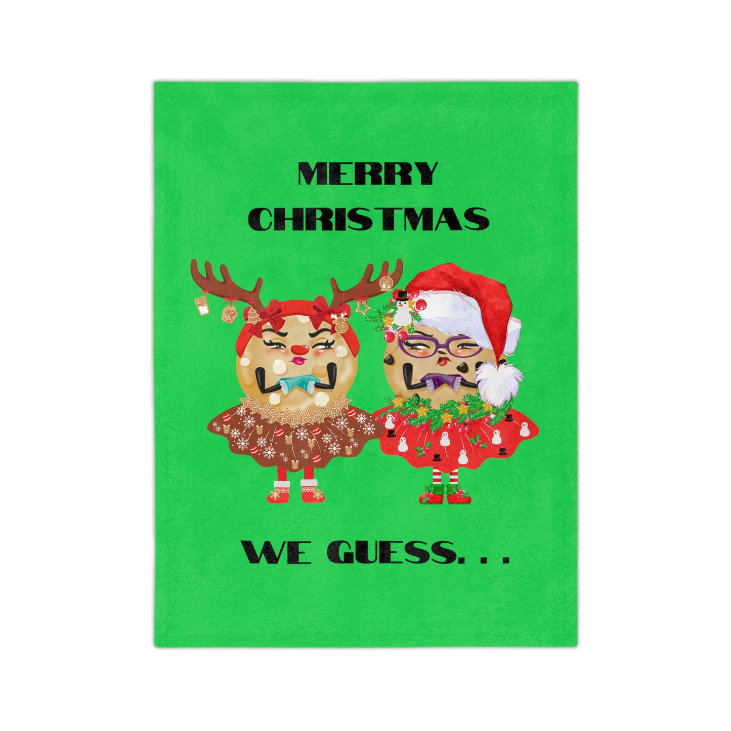 The Grumpy Cookies - Merry Christmas... We Guess Velveteen Minky Blanket