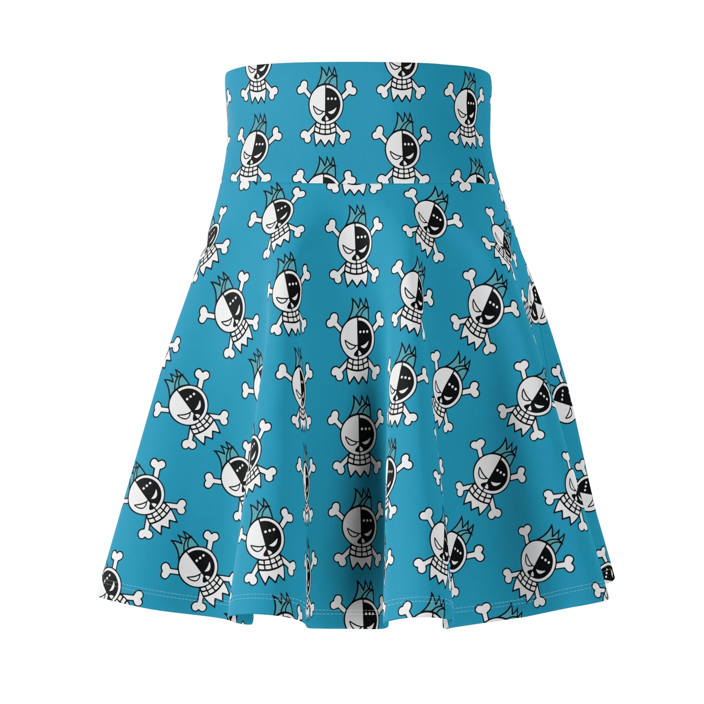 One Piece - Franky's Jolly Roger Women's Skater Turquoise Skirt