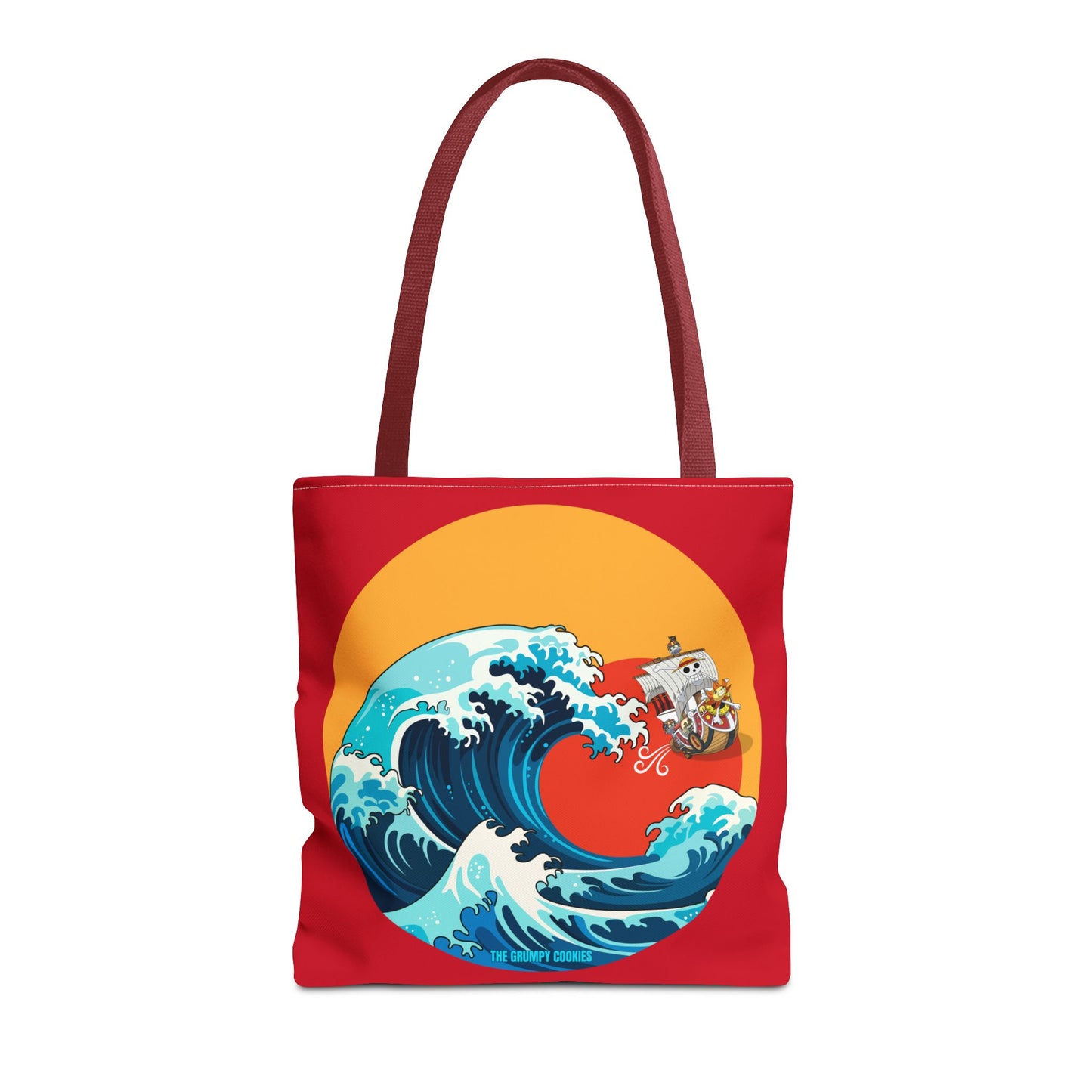 One Piece - Riding the Wave Dark Red Tote Bag