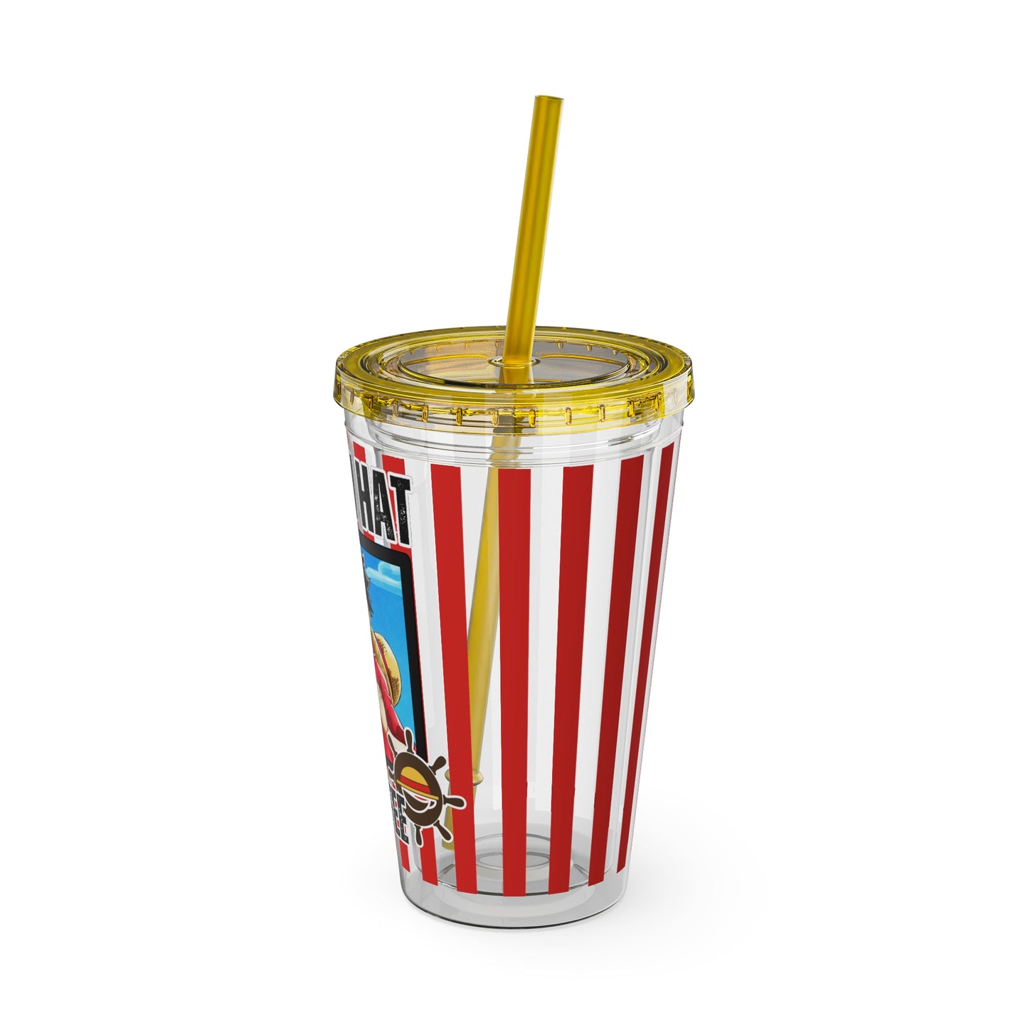 Straw Hat Coffee - Captain Luffy Sunsplash Tumbler with Straw, 16oz