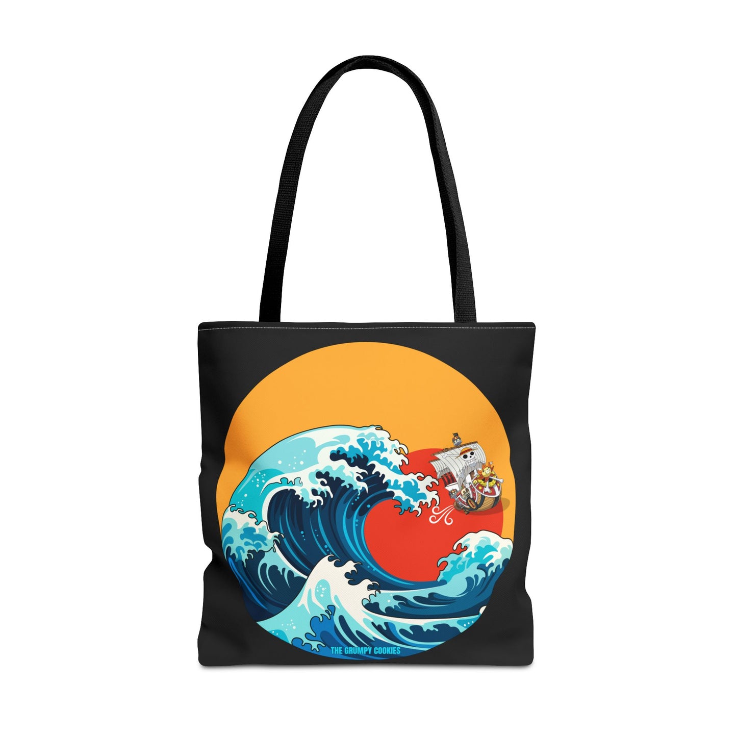 One Piece - Riding the Wave Black Tote Bag