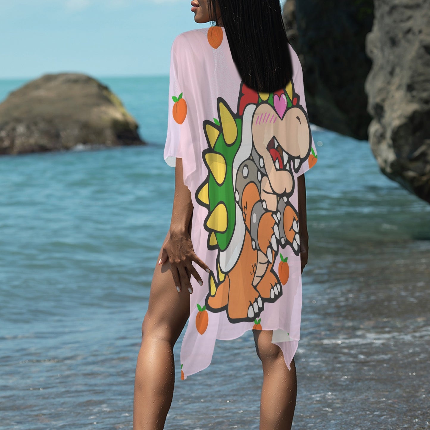 Bowser Loves Peaches Peaches Peaches Peaches Peaches Women's Long Cover Up