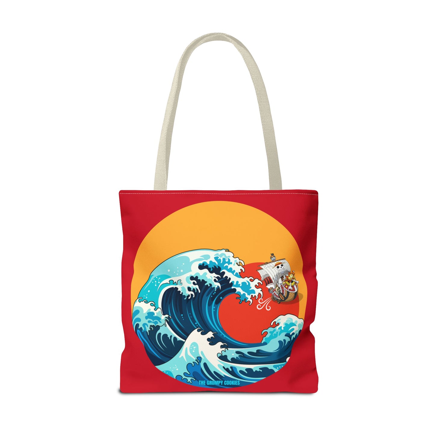 One Piece - Riding the Wave Dark Red Tote Bag
