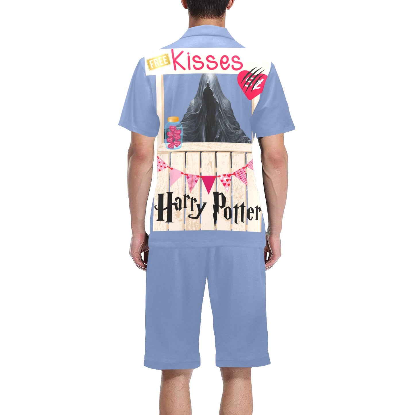 Harry Potter - Free Kisses Men's V-Neck Short Pajama Set