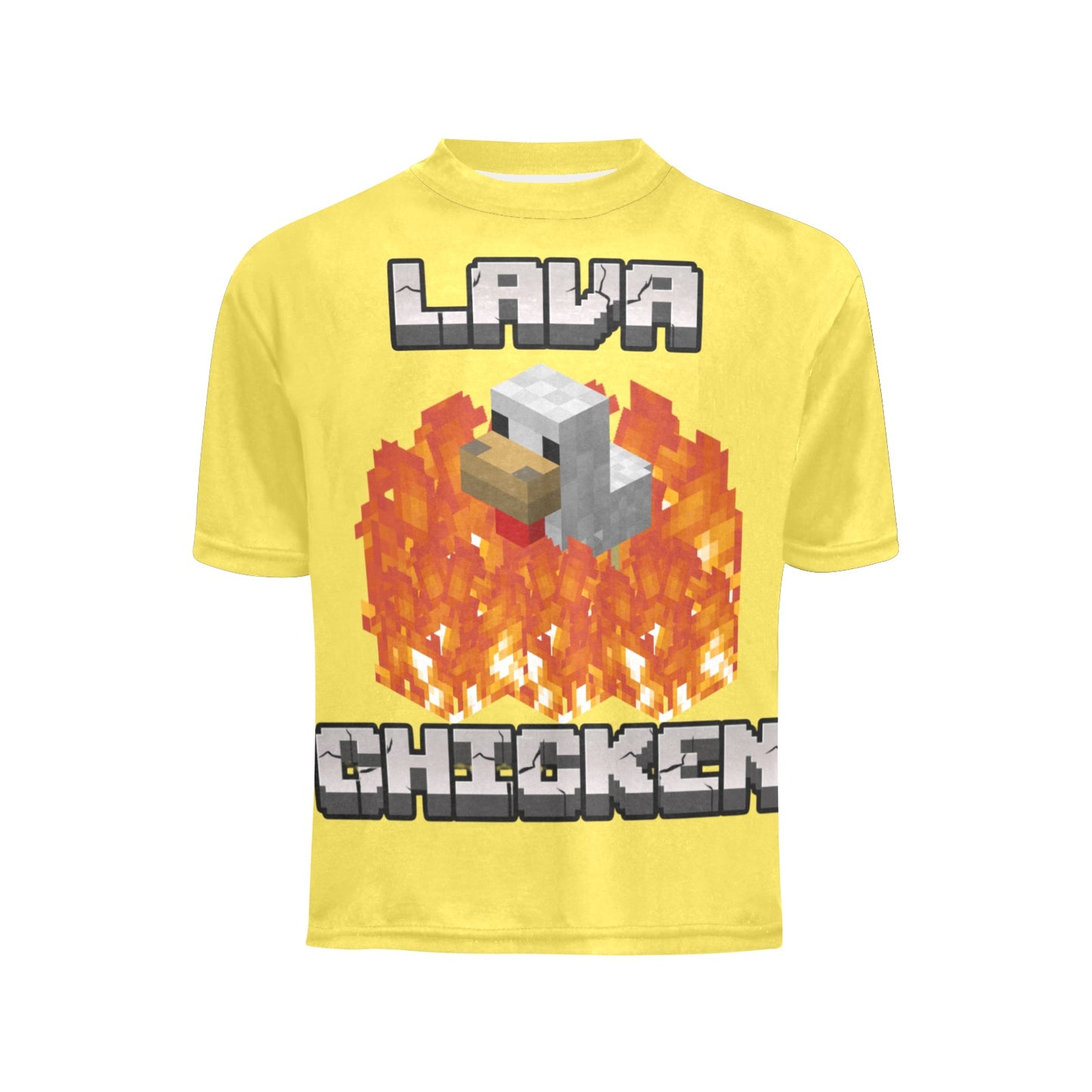 Minecraft - Lava Chicken Big Boy's All Over Print Crew Neck T-Shirt