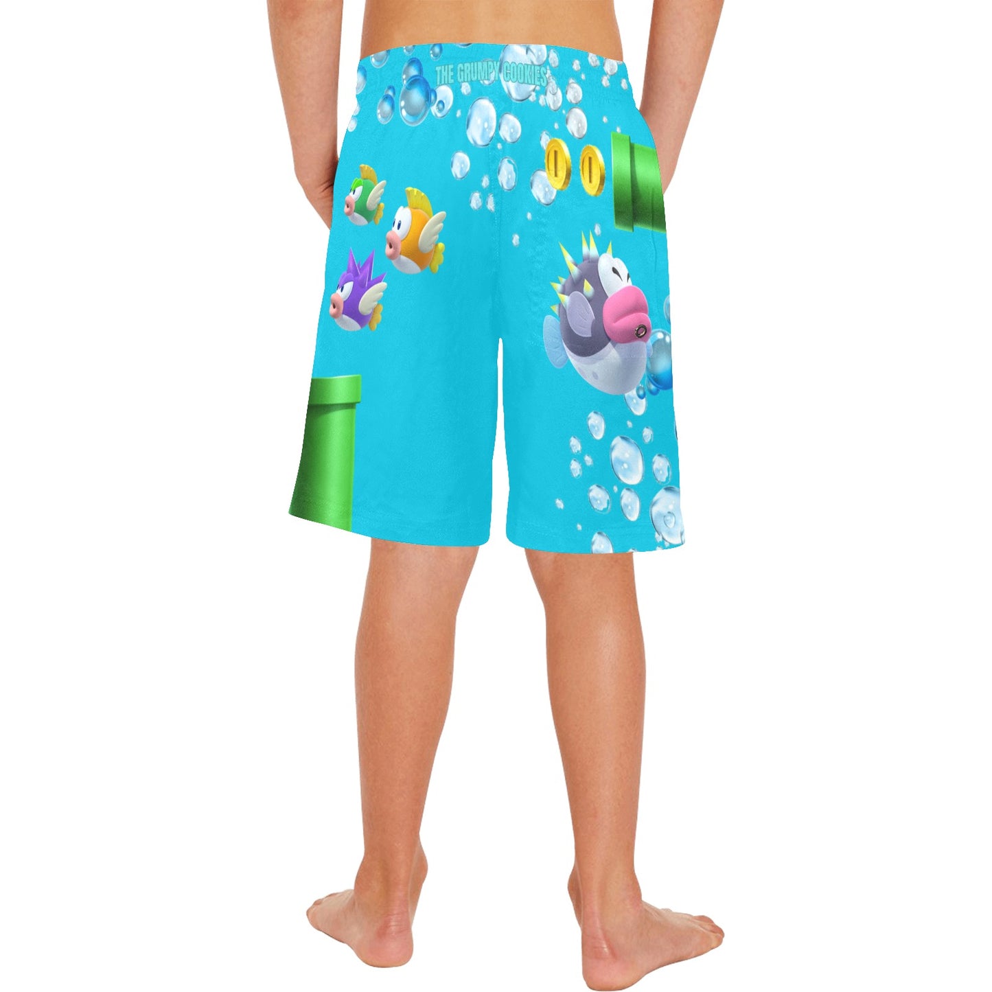 Mario Bros. - Underwater Mario Boys' Causal Beach Shorts