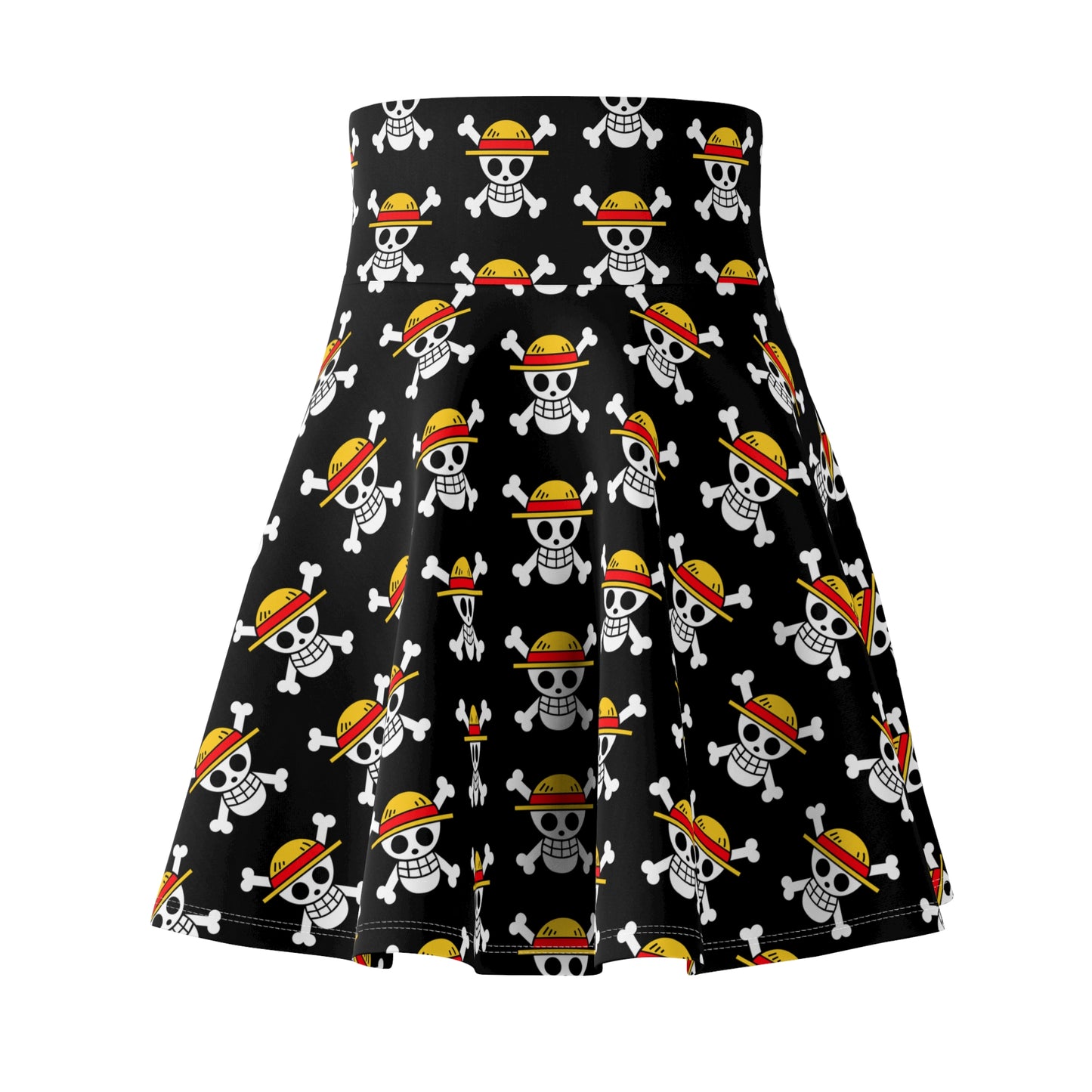One Piece - Luffy's Jolly Roger Women's Skater Black Skirt