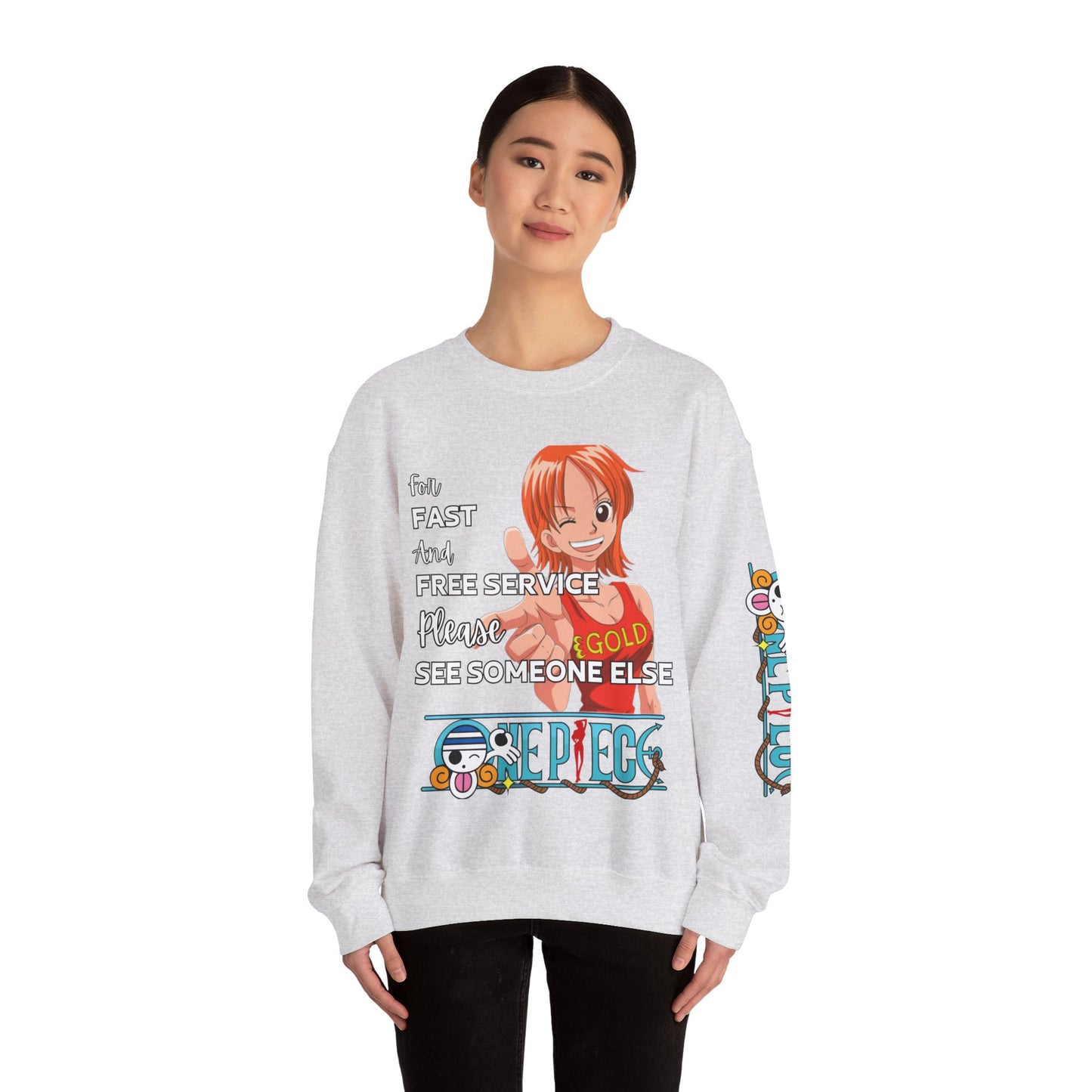 One Piece - Fast and Free Service Unisex Heavy Blend™ Crewneck Sweatshirt