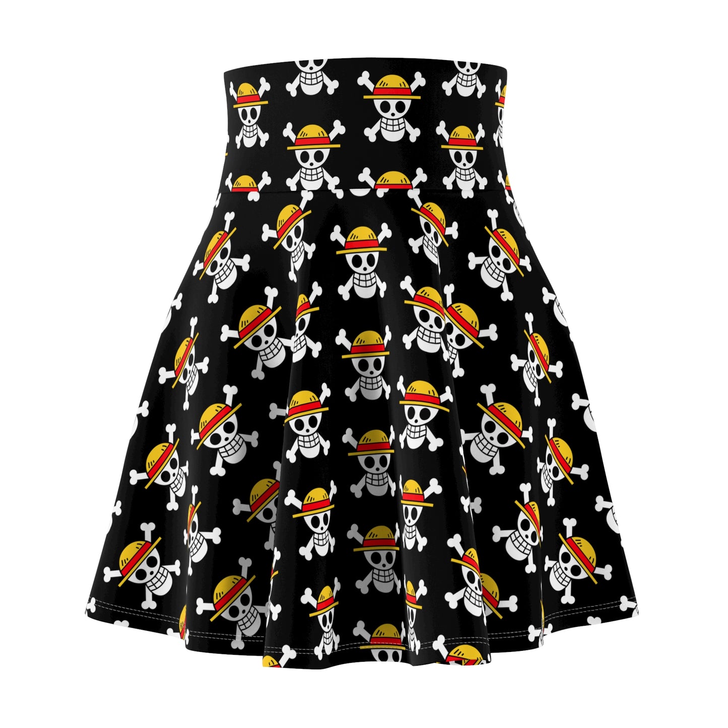 One Piece - Luffy's Jolly Roger Women's Skater Black Skirt