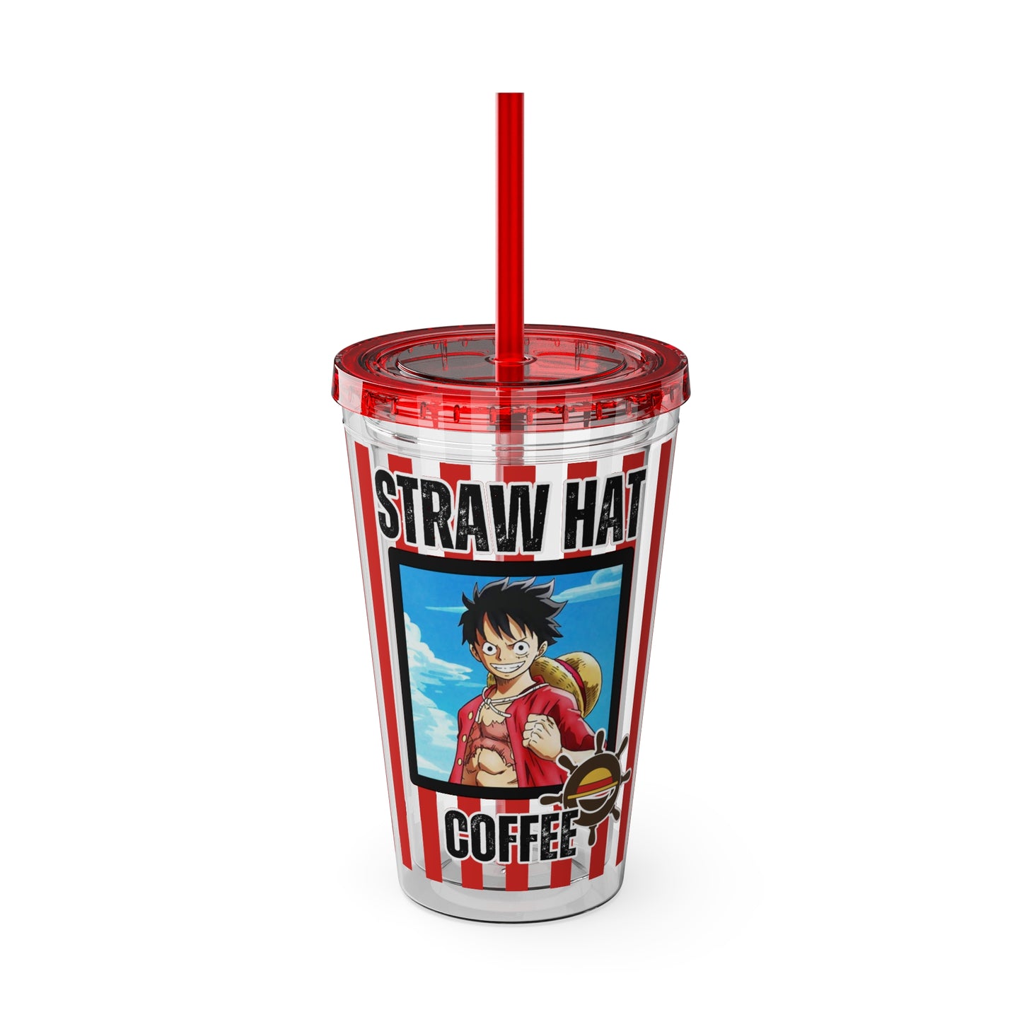 Straw Hat Coffee - Captain Luffy Sunsplash Tumbler with Straw, 16oz