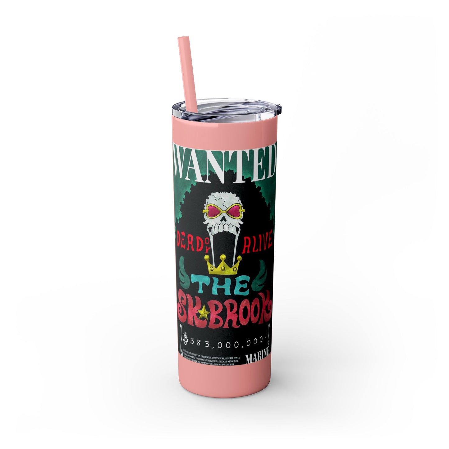 One Piece - Brook Wanted Poster Tumbler with Straw, 20oz