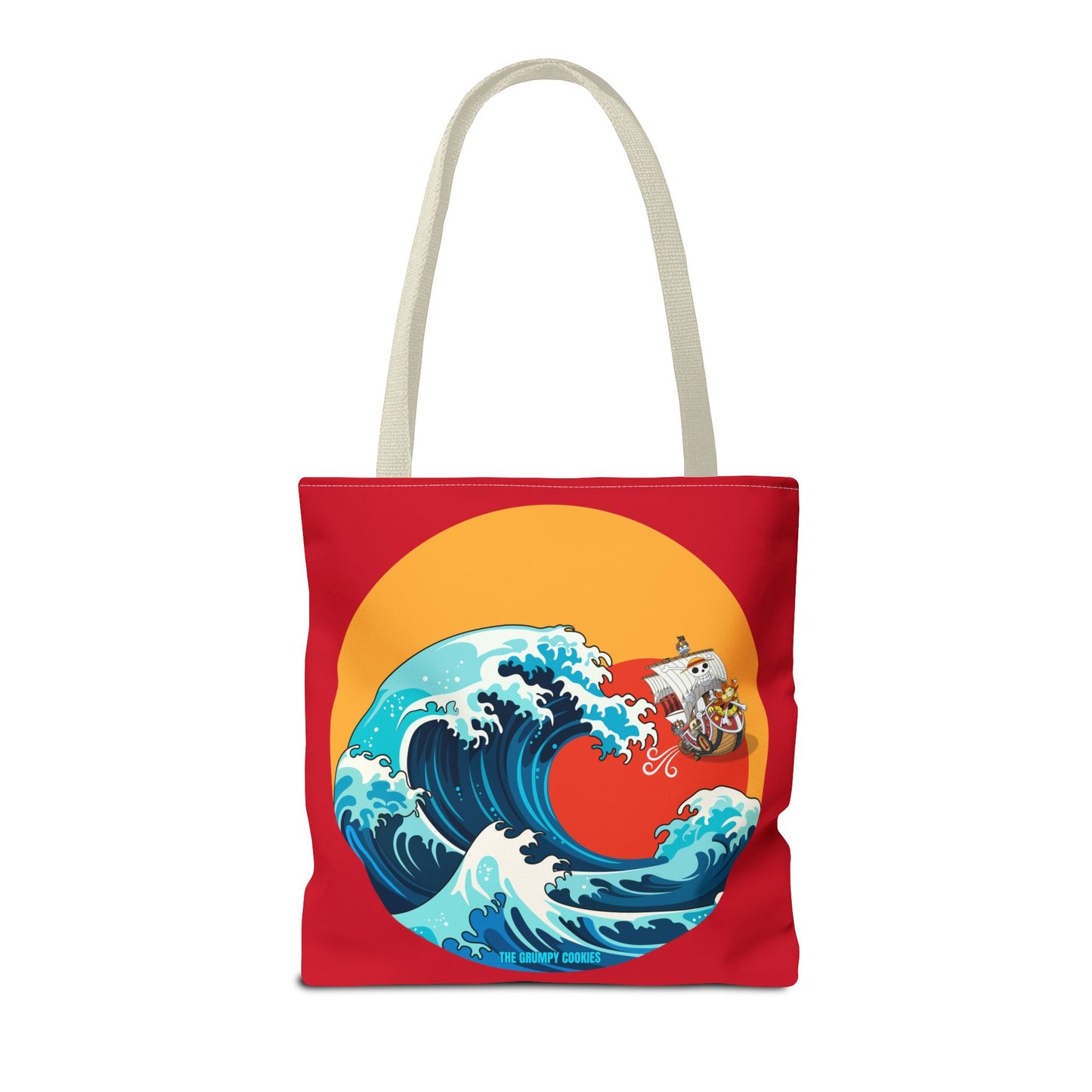 One Piece - Riding the Wave Dark Red Tote Bag