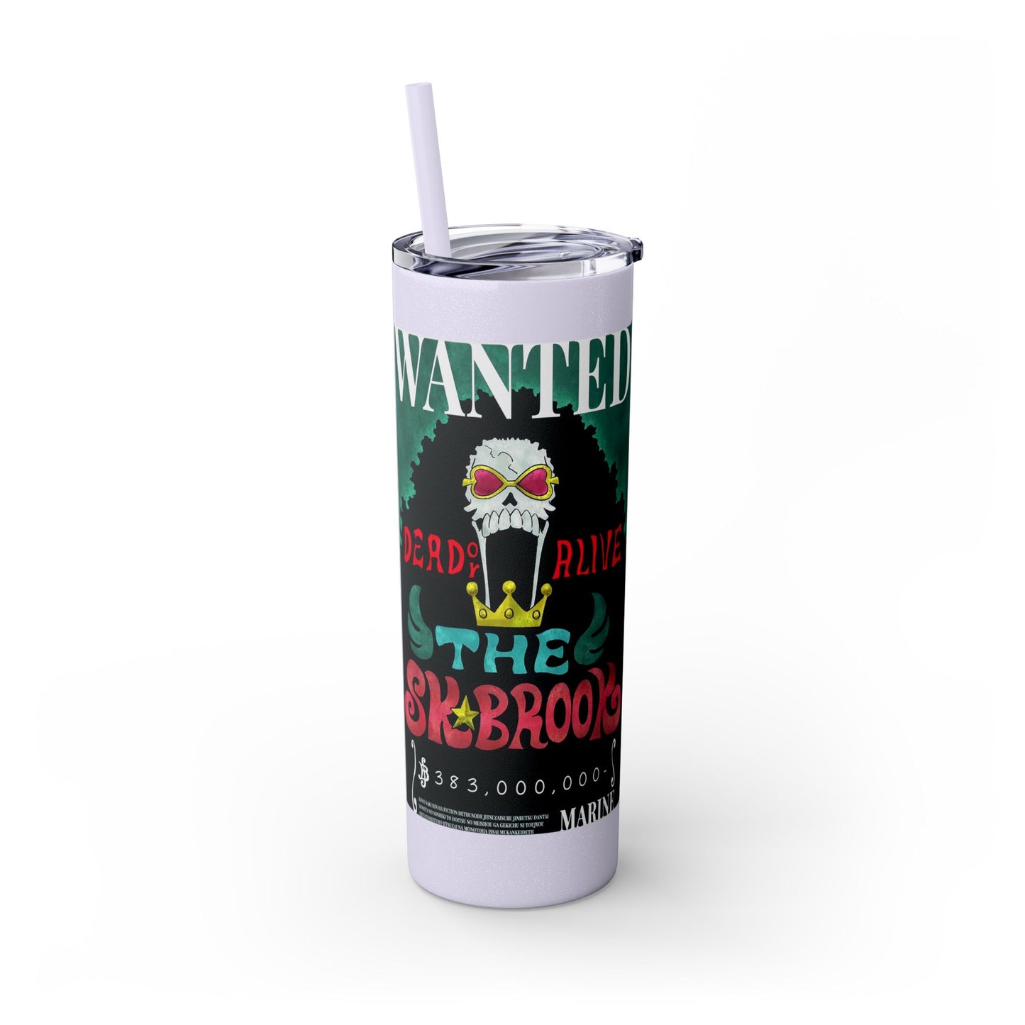 One Piece - Brook Wanted Poster Tumbler with Straw, 20oz