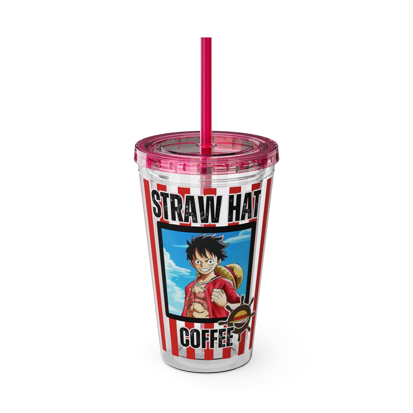 Straw Hat Coffee - Captain Luffy Sunsplash Tumbler with Straw, 16oz