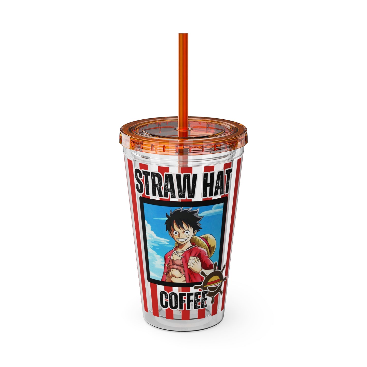 Straw Hat Coffee - Captain Luffy Sunsplash Tumbler with Straw, 16oz