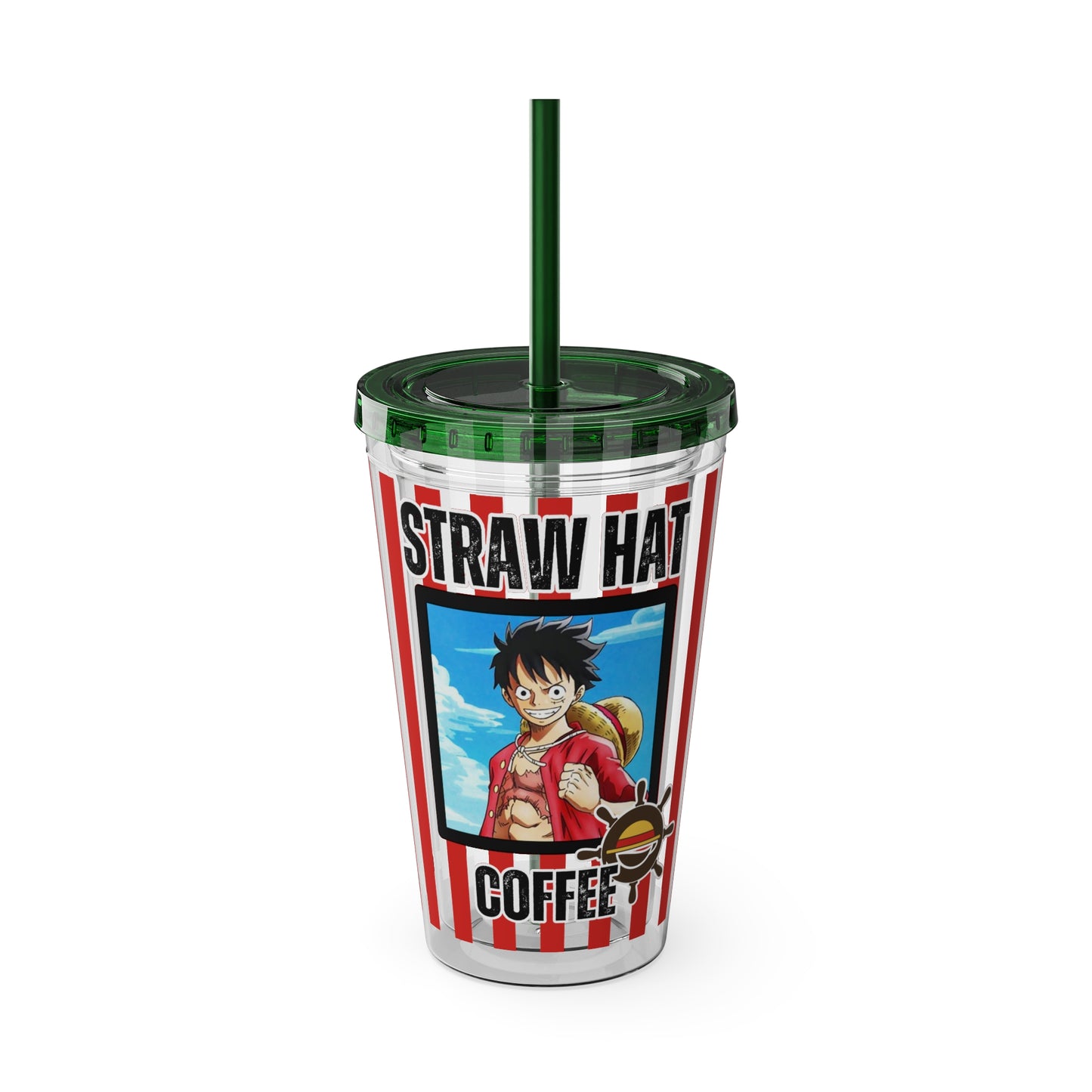Straw Hat Coffee - Captain Luffy Sunsplash Tumbler with Straw, 16oz